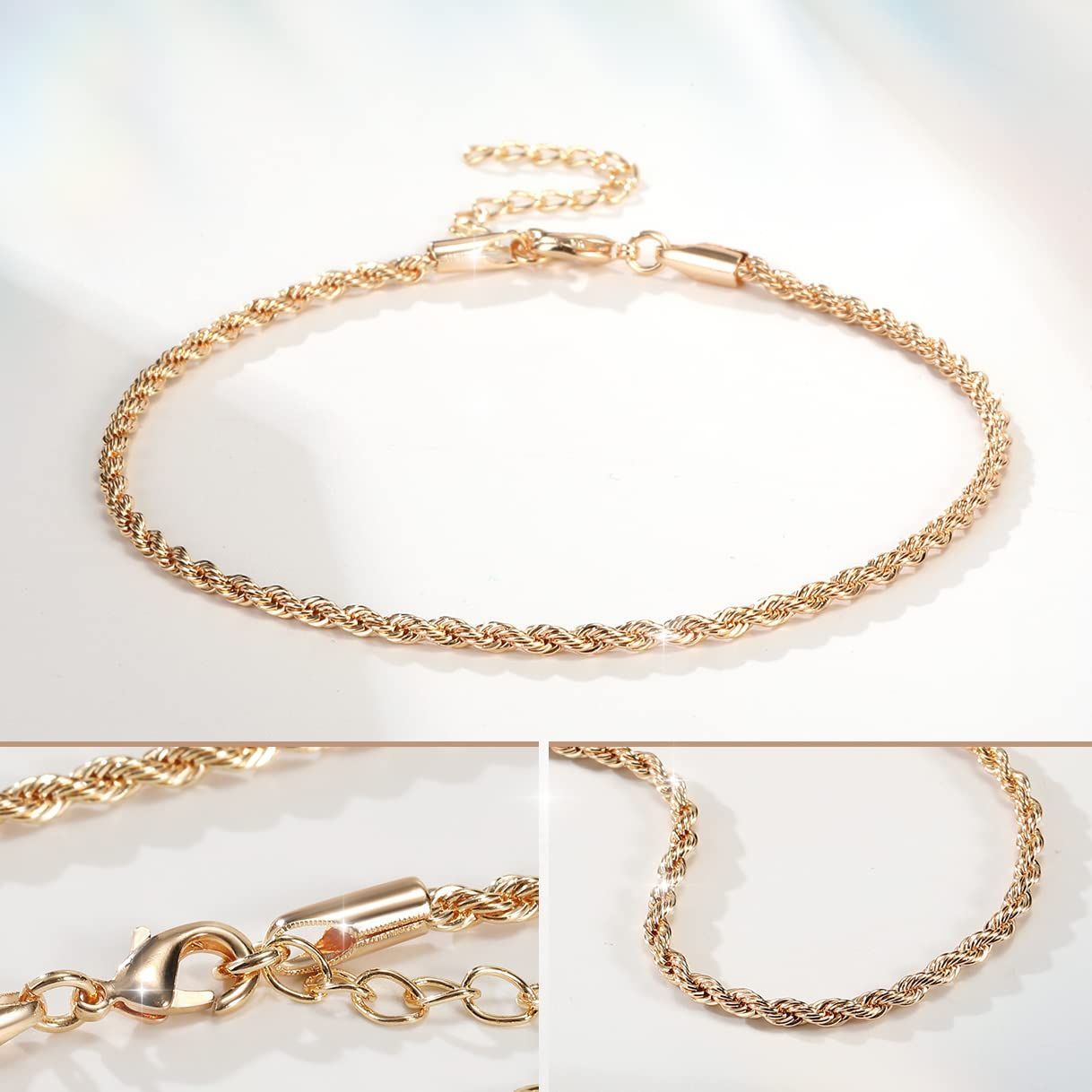 特価商品】[Richapex] アンクレット ロープチェーン ステンレス