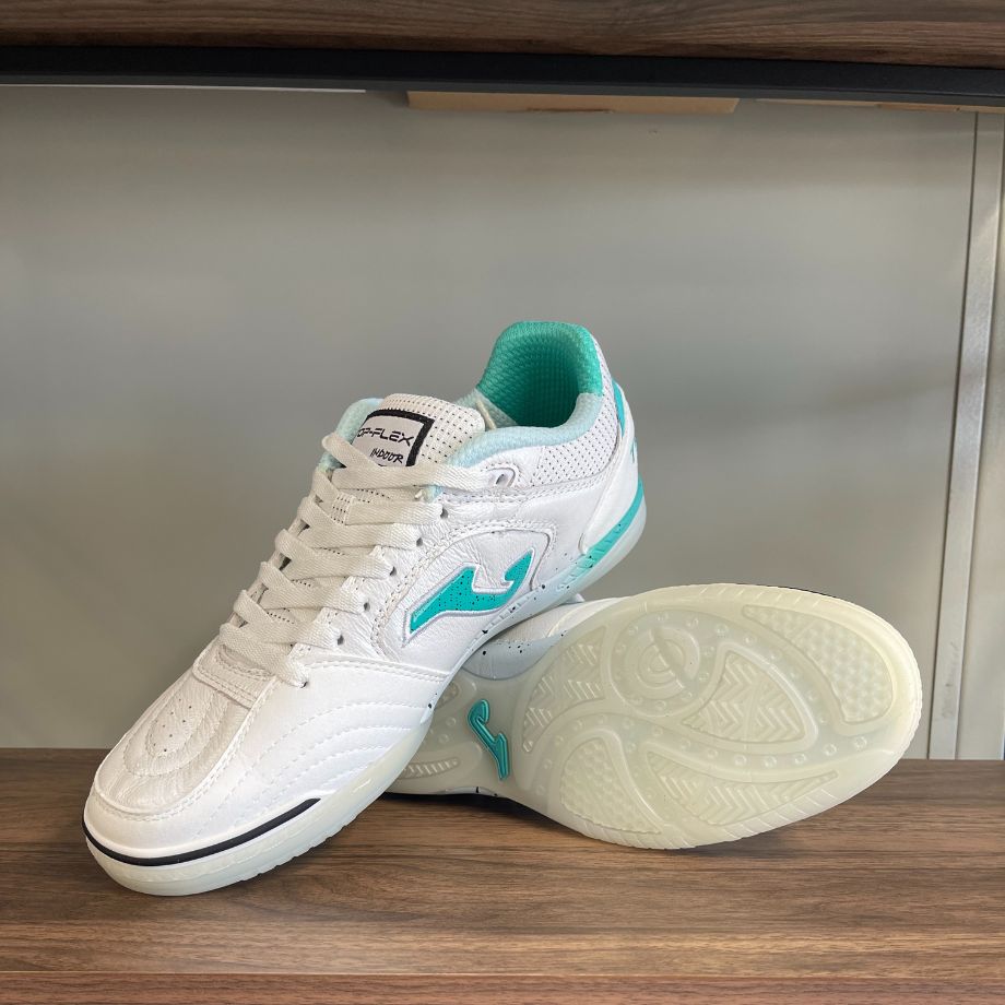 JOMA TOP FLEX フットサルシューズ ホワイト/ターコイズ Joma JOMA ホマ TOP FLEX INDOOR ホワイト/ターコイズ 25AW topw2502in