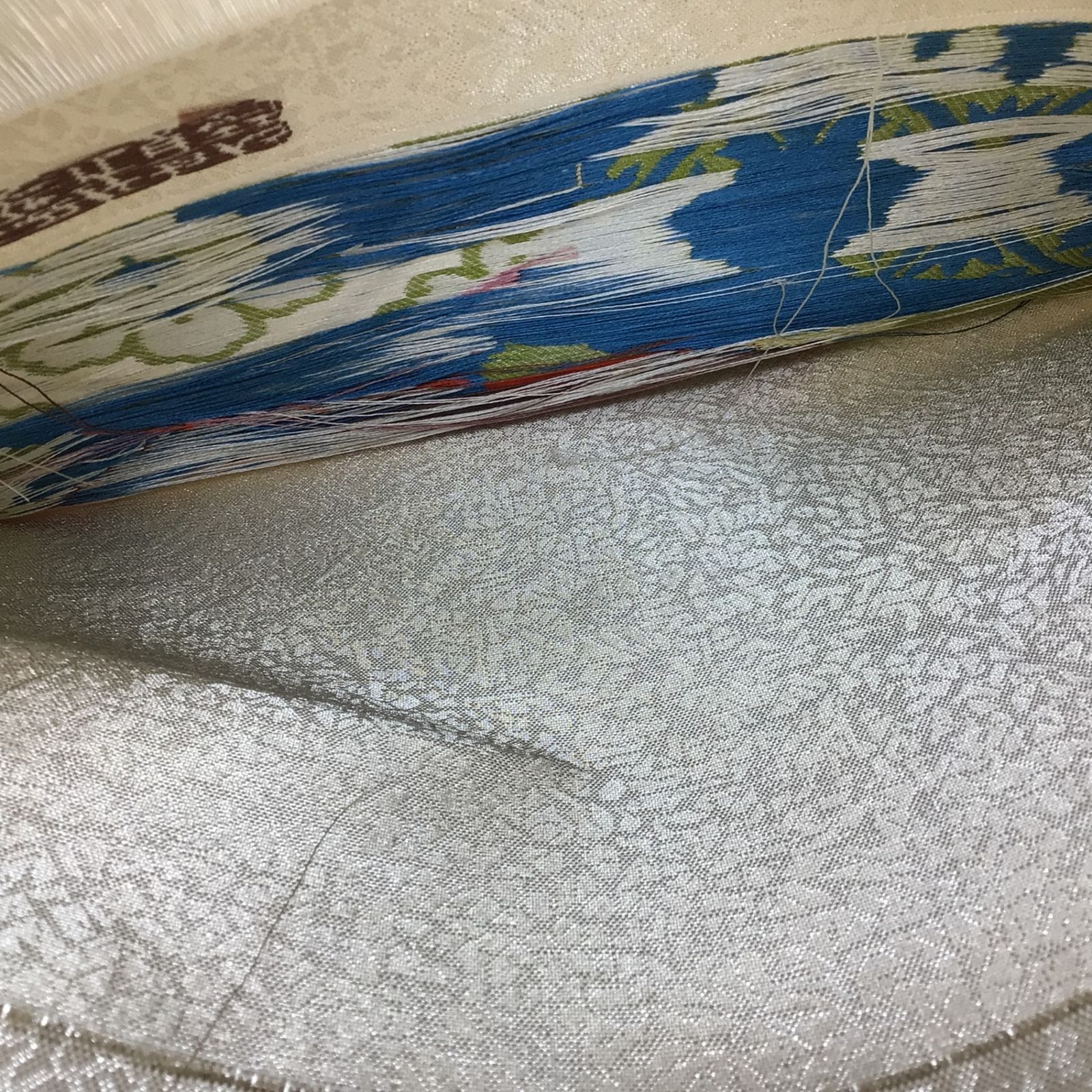 4253 【未使用】高級 佐賀錦 帯 木箱入り 900織 正絹 絹100％ 本箔 金 