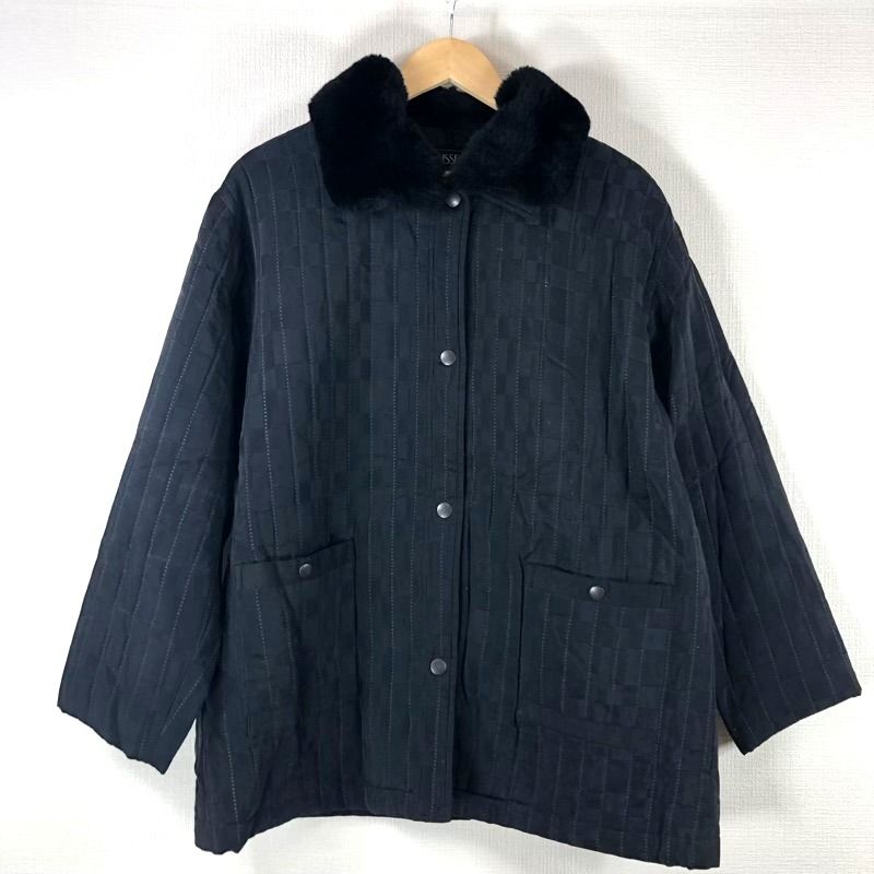 ミゼール MISSEL コート ファー付き 黒 LLサイズ 888389 - メルカリ