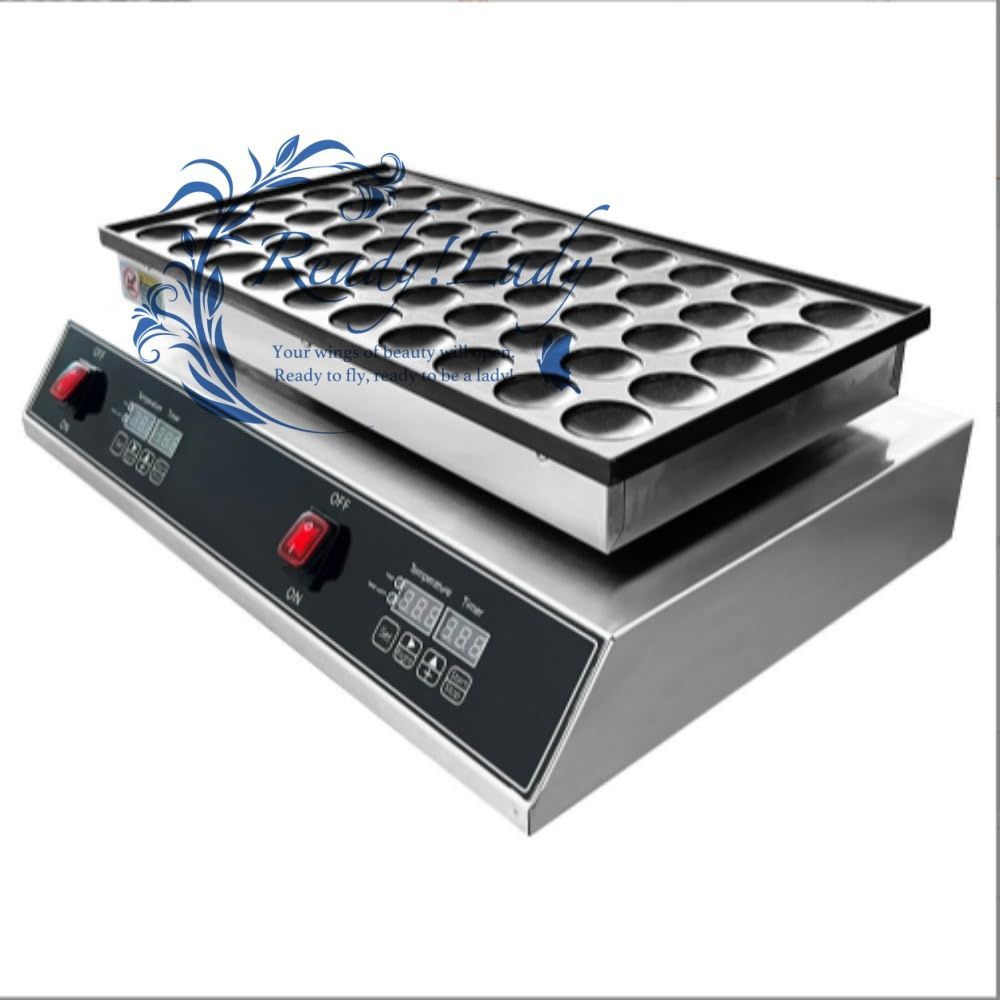 業務用どら焼き機 電気ノンスティックマフィンメーカーマシン 操作簡単 テフロンコーテ 商業および家庭用どら焼きマシン 50ホール 50ホール シルバー