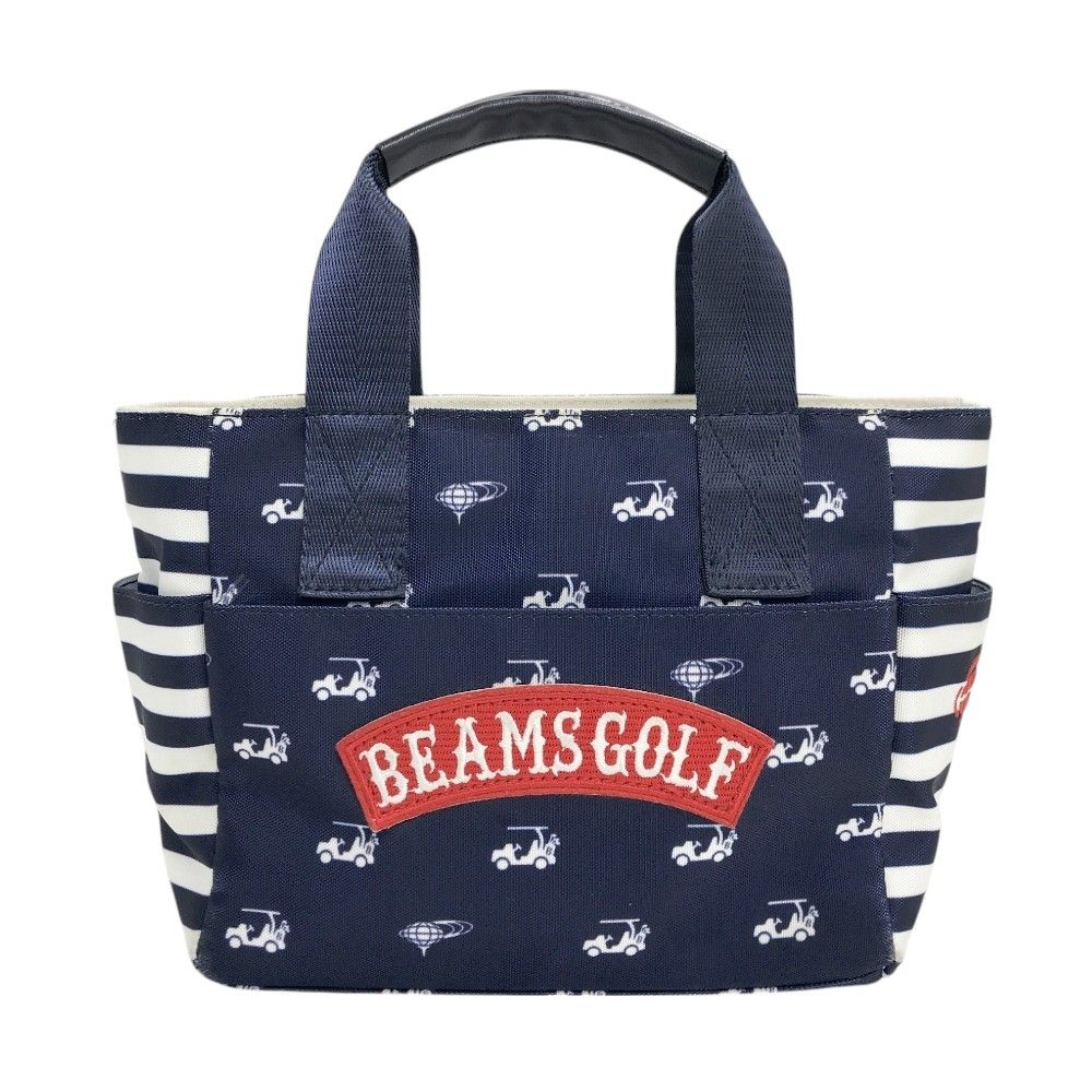 BEAMS GOLF ビームスゴルフ カートバッグ ボーダー 総柄 ネイビー系