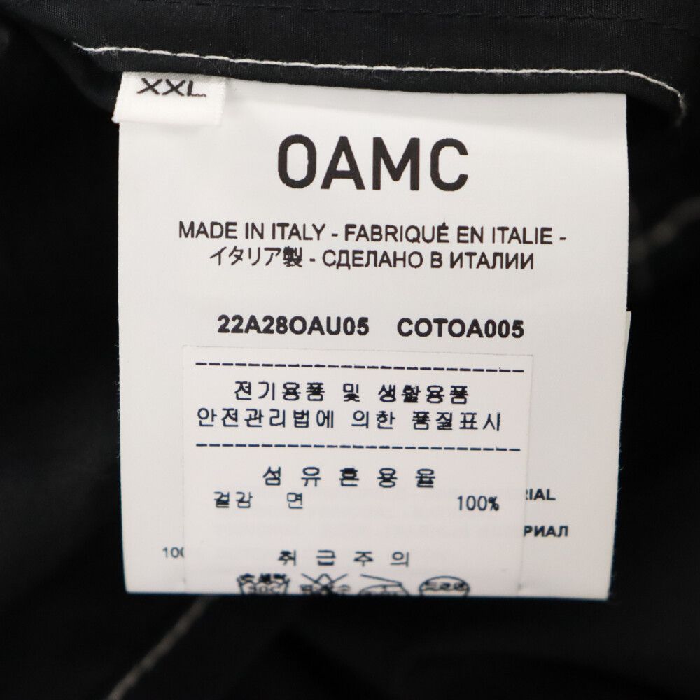 OAMC (オーエーエムシー) 22AW FLARE SHIRT コットン ハーフジップ プルオーバー ジャケット シャツブルゾン ブラック  22A28OAU05 - メルカリ