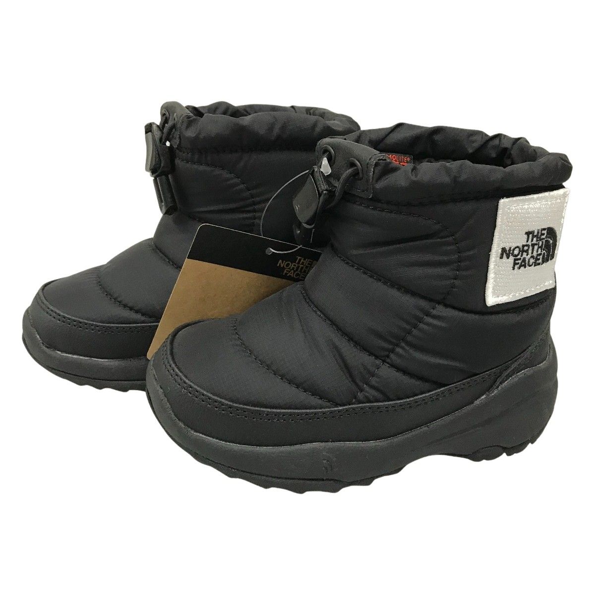 THE NORTH FACE ザノースフェイス キッズ ブーツ 14cm K Nuptse Bootie Logo Short NFJ52280 KW ブラック×ホワイト