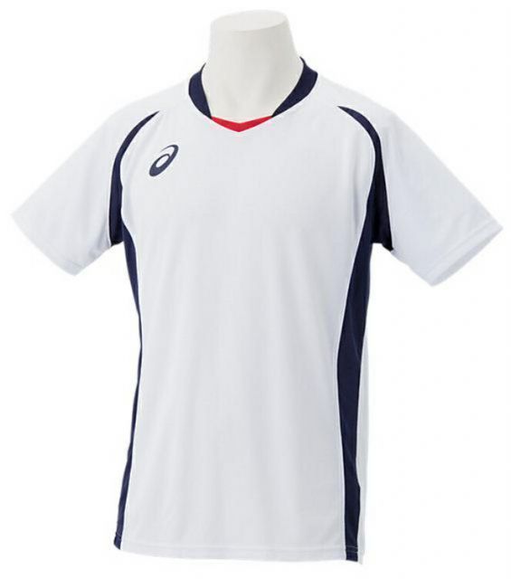 asics アシックス M KNT SS TOPS ホワイトxピーコート 3XL 2101A061 103 | スポーツ スポーツウェア サッカー フットサル マルチ ゲームシャツ トップス メンズ サイバードライ 吸汗速乾 スポーツ用品 