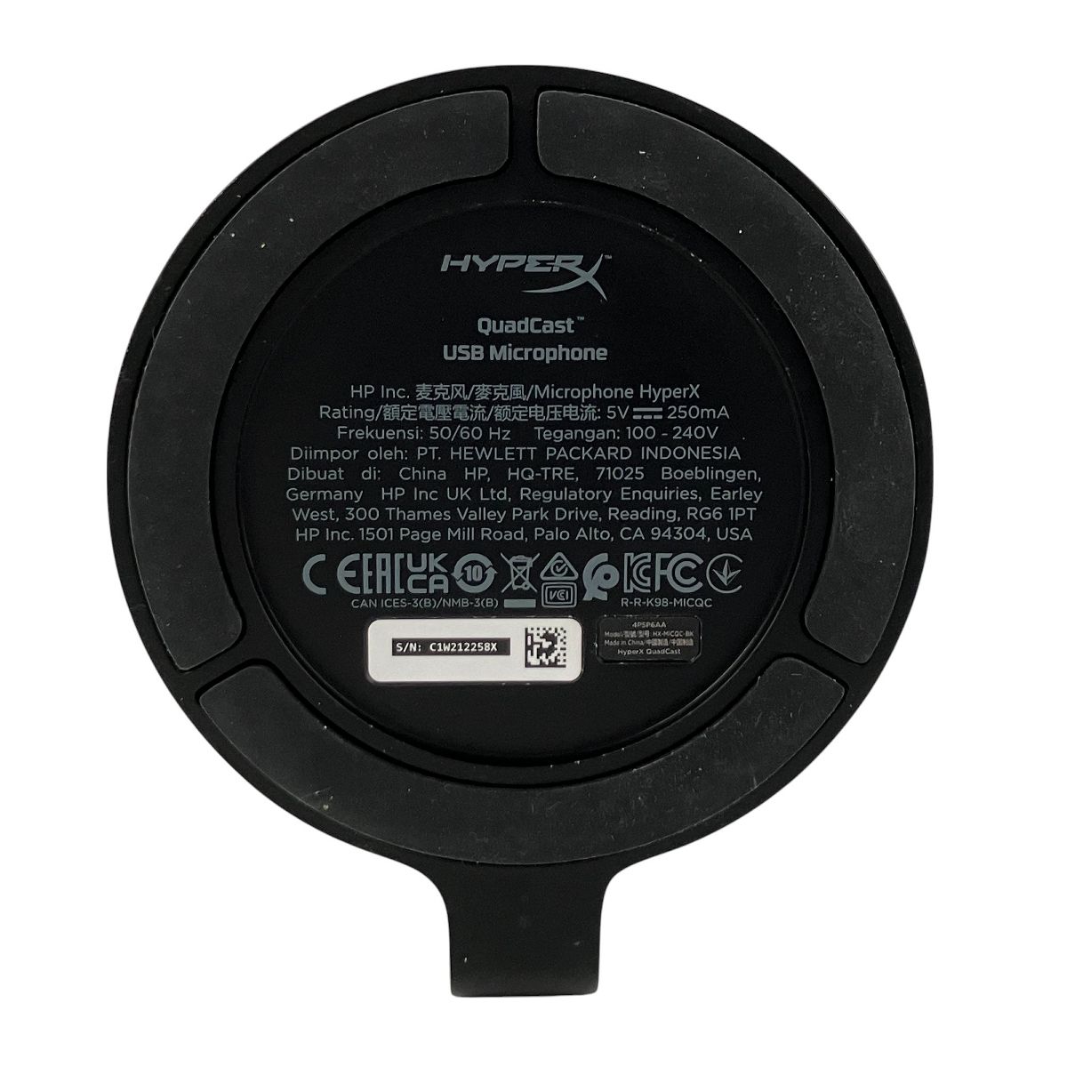 【中古品】HyperX HX-MICQC-BK マイク 激安｜キングストン HyperX QuadCast コンデンサー ゲーミング