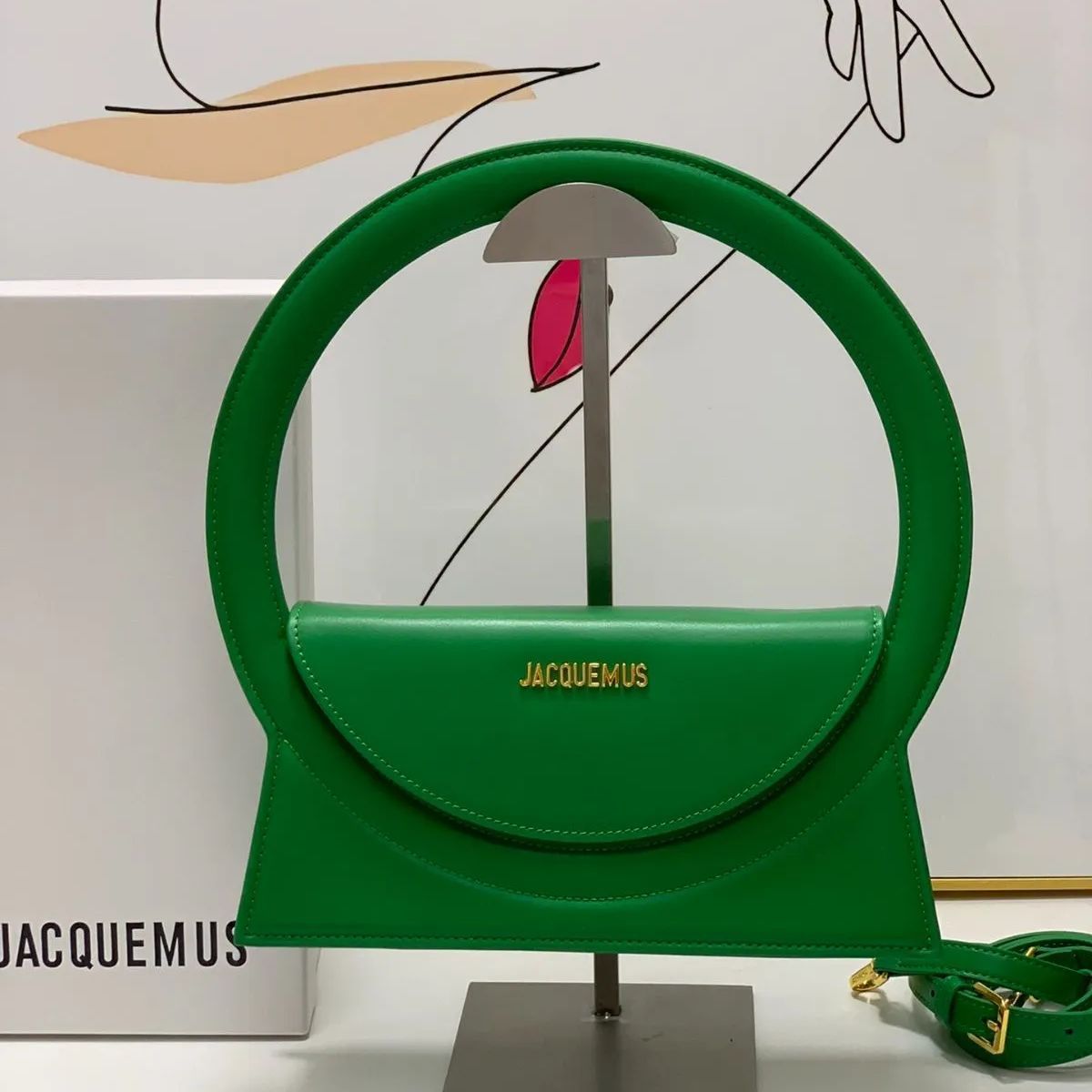 ジャックムス JACQUEMUS LE SAC Rondハンドバッグ/ショルダー バッグ グリーン