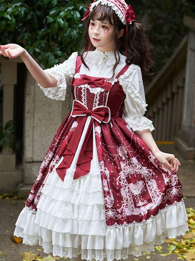 ロマンティック✭ロリータジャンパースカート★お出かけ、女子会コーデに最適 新品未使用ロリータジャンパースカート お出かけ女子会に最適な