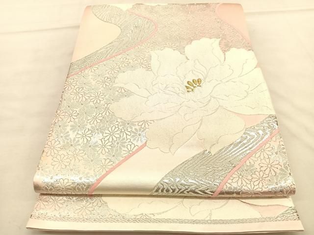 A 切嵌 華文模様 金銀糸 小花 六通 正絹 フォーマルな袋帯 56 A 切嵌 華文模様 金銀糸 小花 六通 正絹 フォーマルな袋帯 56