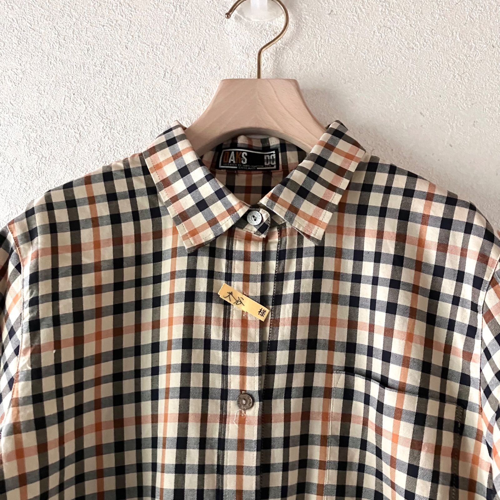 タグ付き未使用 DAKS ハウスチェック ニット 半袖 44 大きい タグ付き未使用 DAKS ハウスチェック ニット 半袖 44 大きい