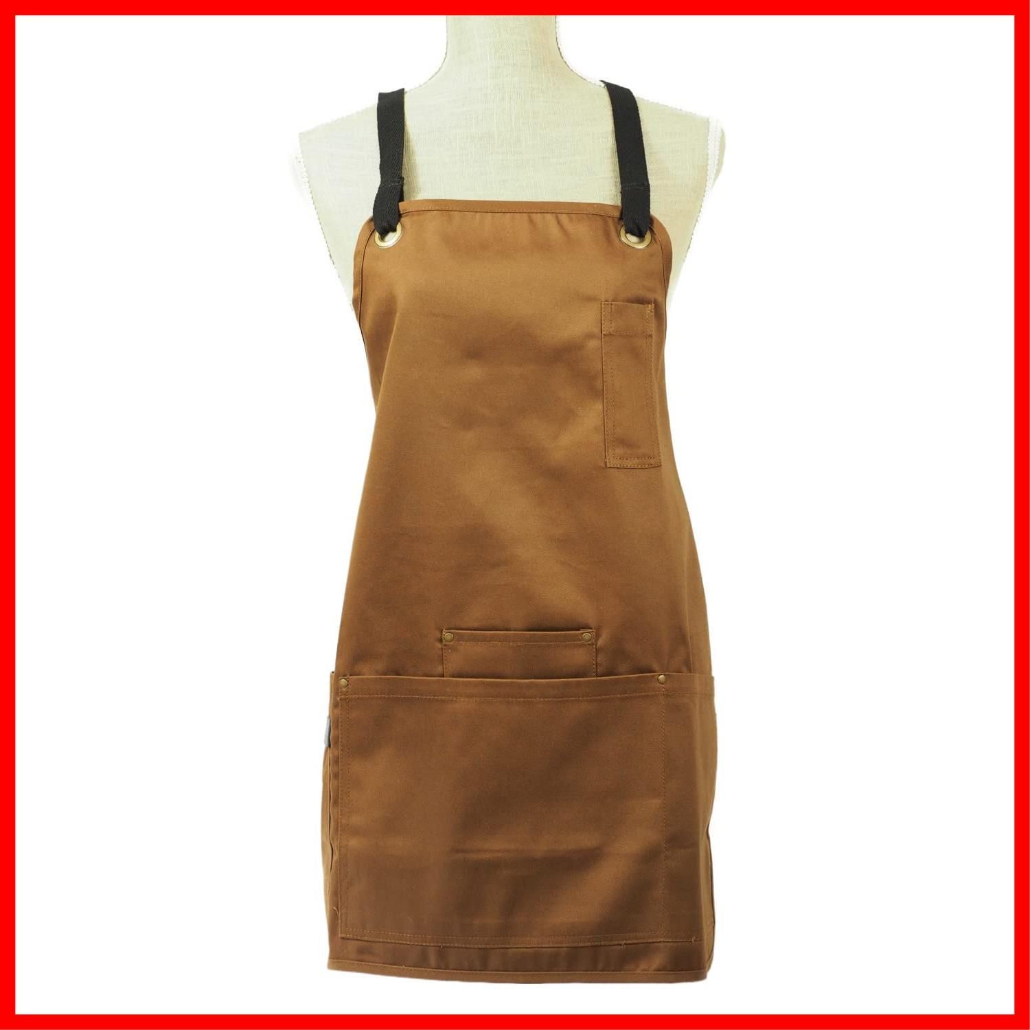 在庫 switchフレームプルーフショートエプロン ブラウン