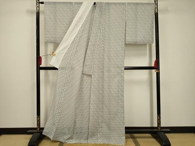 平和屋着物 夏物 小紋 絽 七宝文 洗える着物 AABA5653sx