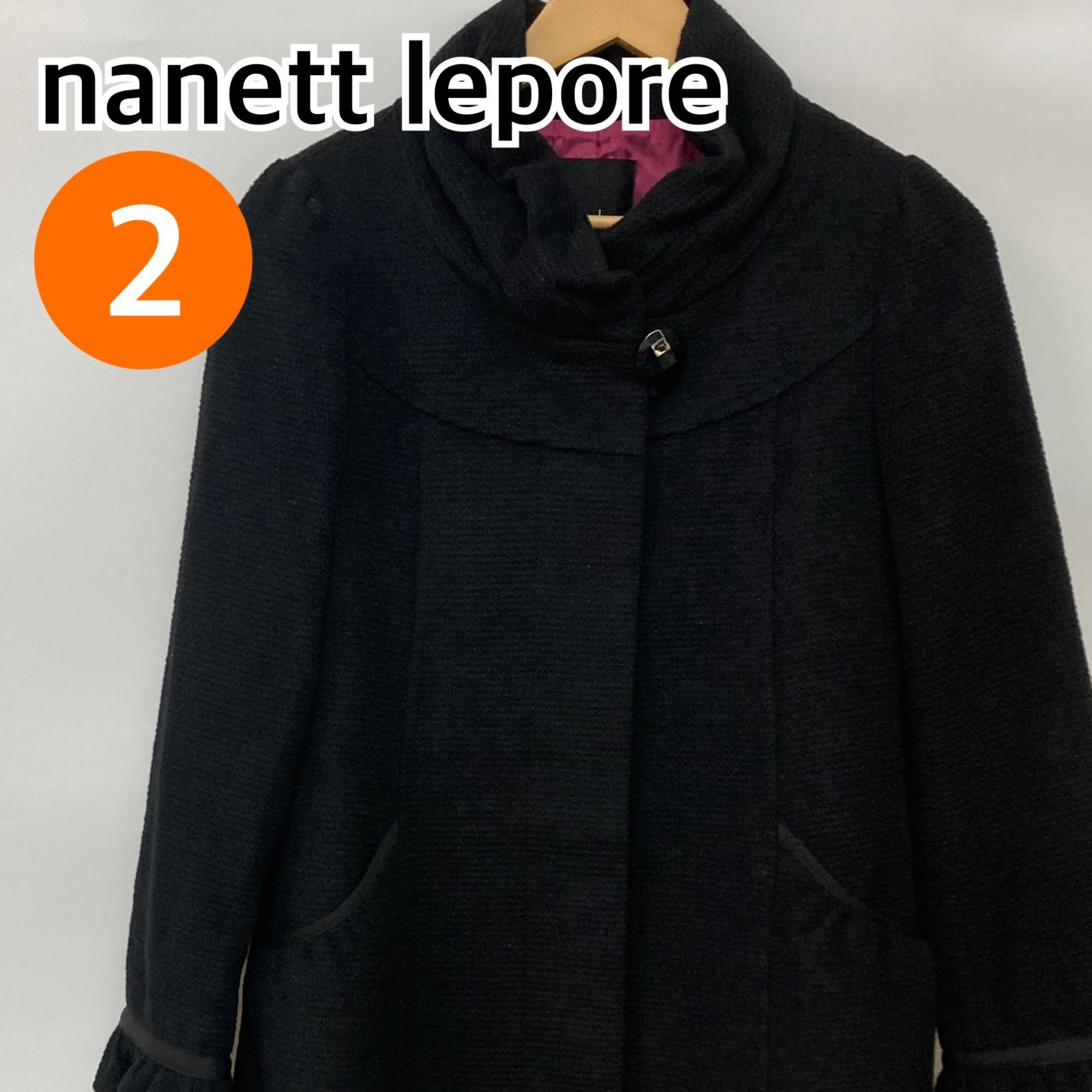 nanett lepore ナネットレポー ロングコート アウター ジャケット レディース ブラック 2サイズ CT931