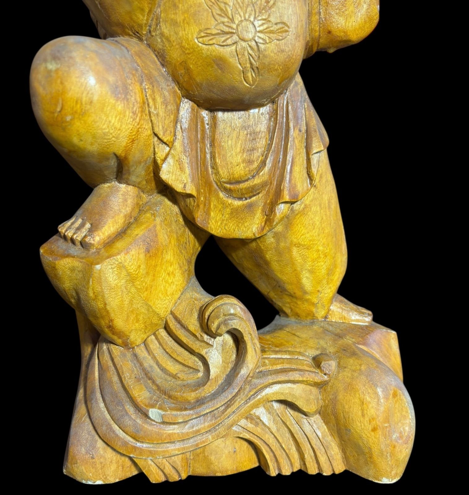 木彫り 恵比寿 七福神 木製 恵比寿様 商売繁盛 開運 縁起物 彫刻 仏像