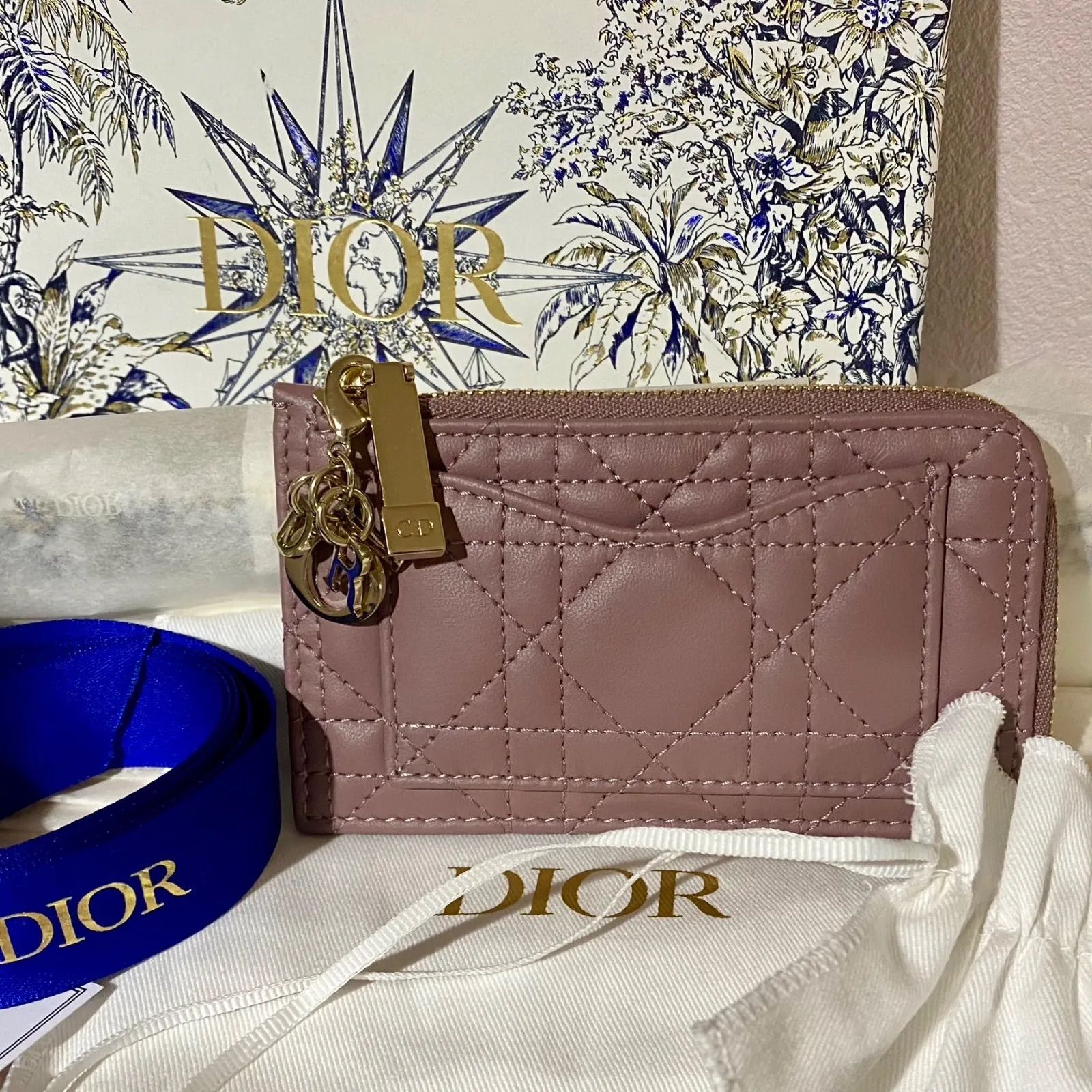 レディ ディオール LADY DIOR コンパクト ジップ カードホルダー 
