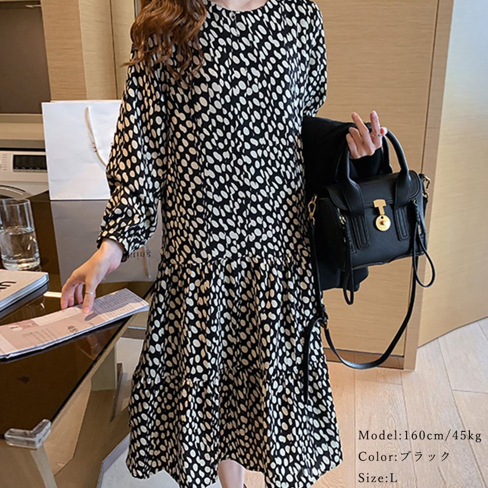 DKNY ドット柄 シフォン ワンピース Cream Amazon.co.jp: [DYIOPMFGZ] レディース シフォンワンピース