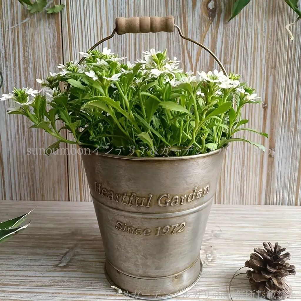 インテリア モダン 4-7 錆び防止 フレンチ バケツ ガーデン 庭の装飾 シャビーシック ガーデン雑貨 シャビー加工 お洒落 鉄製 ヴィンテージ調 ガーデニング 雑貨 プランター ガーデンインテリア おしゃれ 庭
