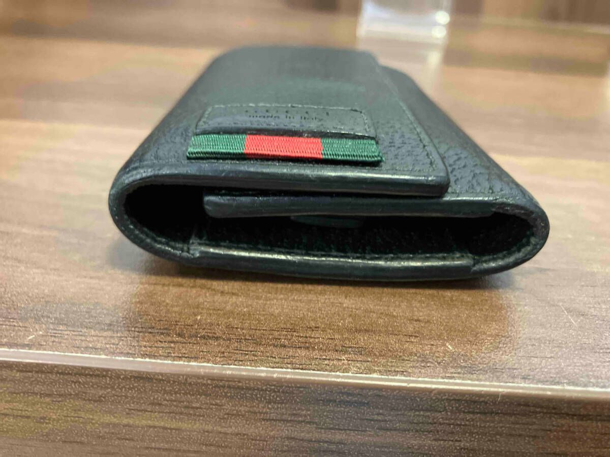 GUCCI グッチ 435297 シェリーライン 6連 キーケース レザー ブラック