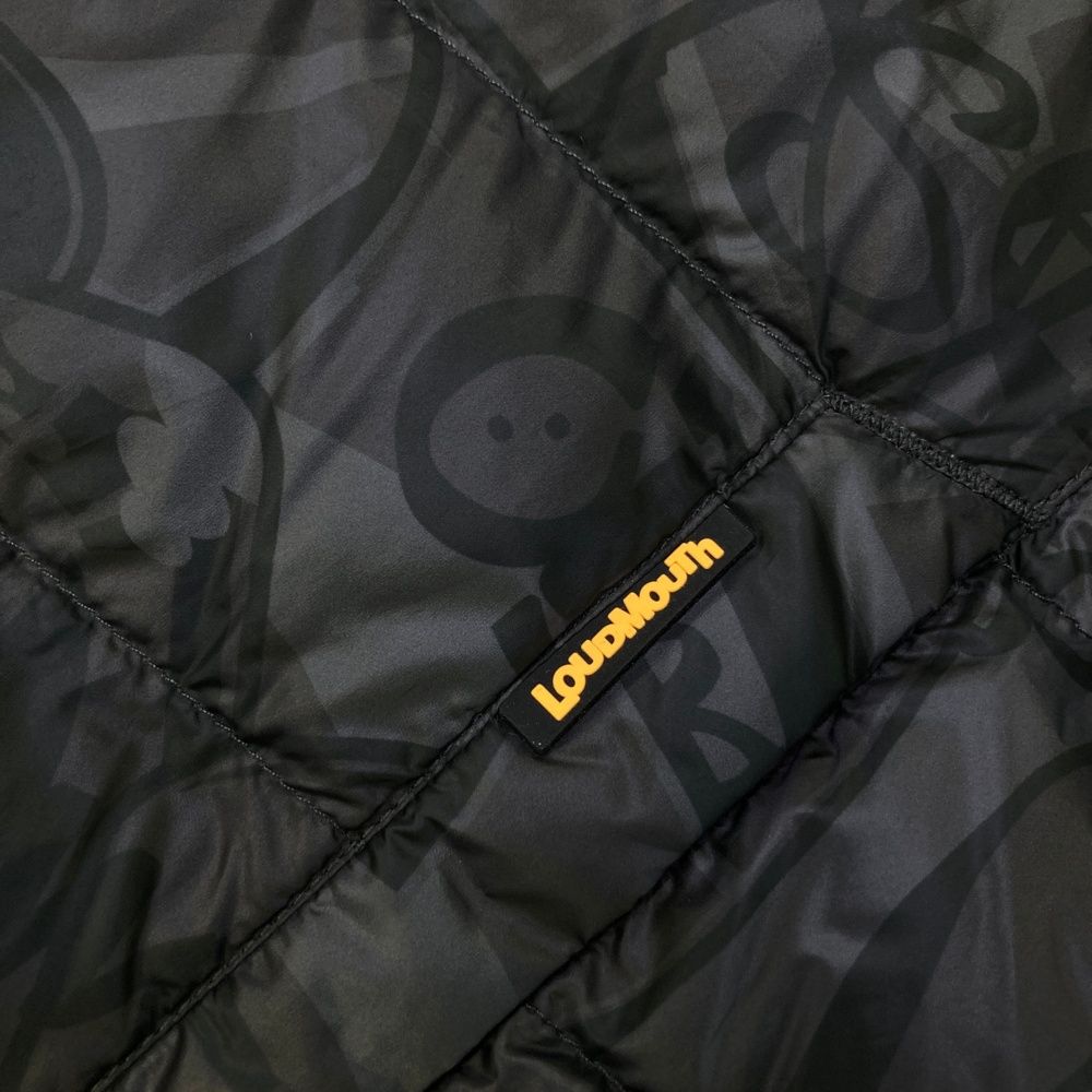 サイズ M LOUD MOUTH ラウドマウス ダウンジャケット 総柄 ブラック系 240101478666 ゴルフウェア メンズ ストスト LLC-HASEGAWATOSO_COM