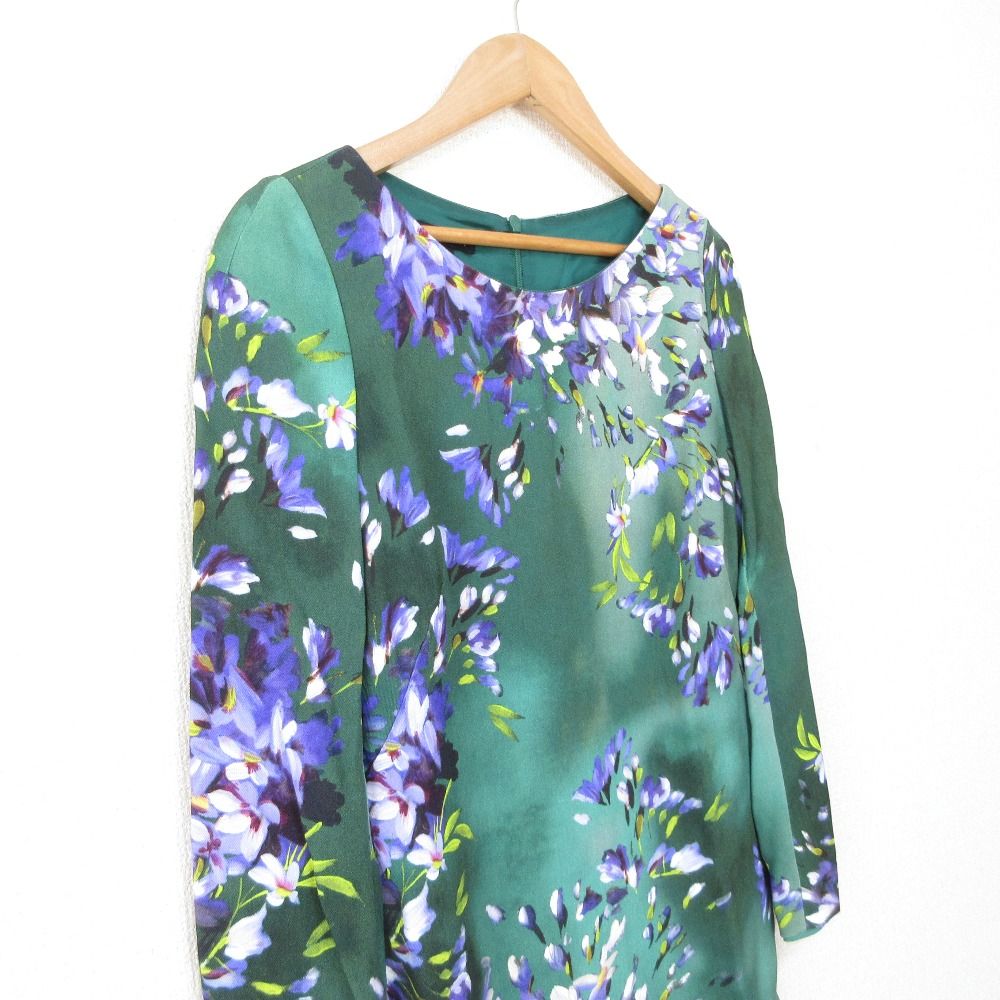 ESCADA イエロー 長袖 ひざ丈ワンピース 32