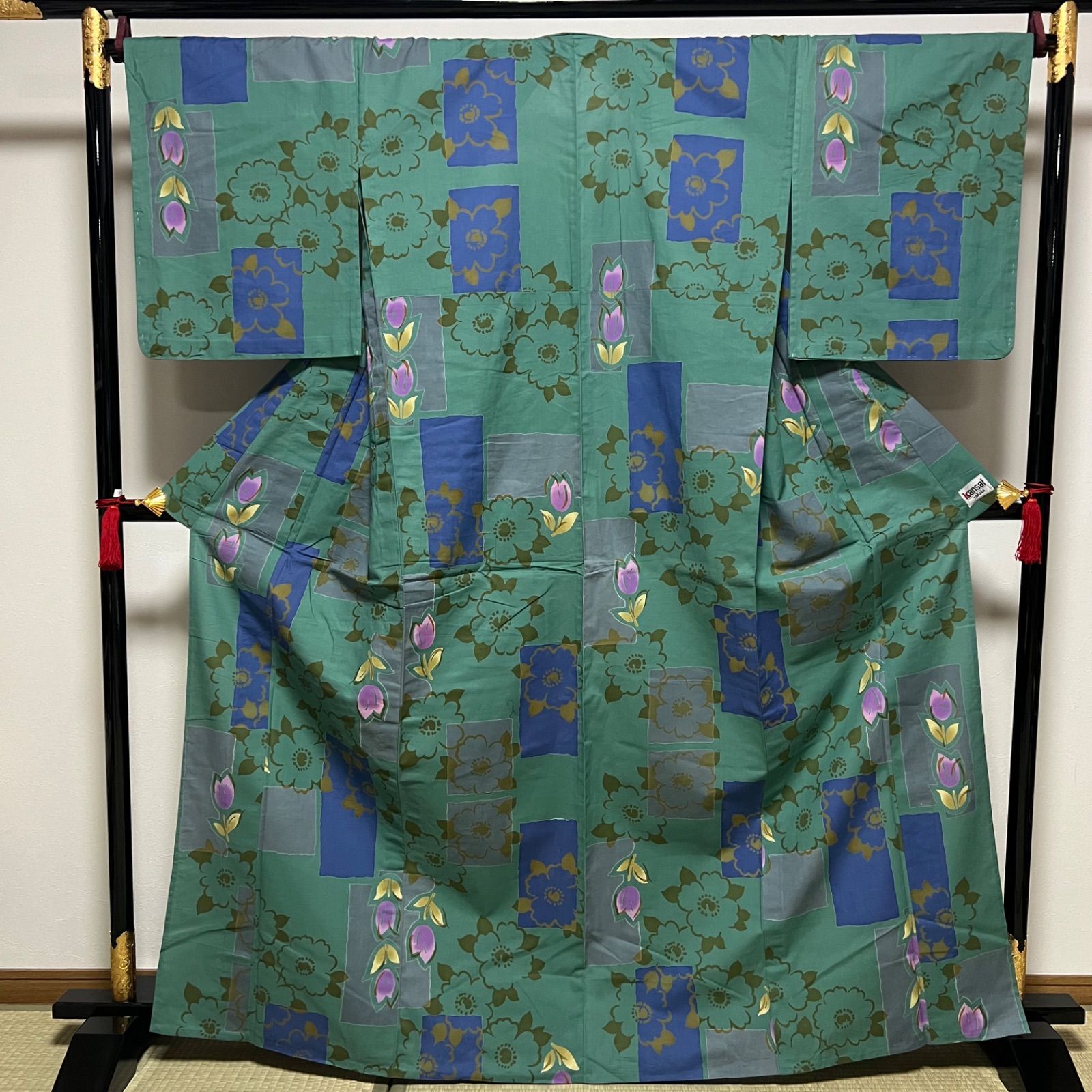 浴衣 オリーブグリーン ぼかし染め 注染 山本寛斎 日本製 単品YJ 浴衣 オリーブグリーン ぼかし染め 注染 山本寛斎 日本製 単品YJ