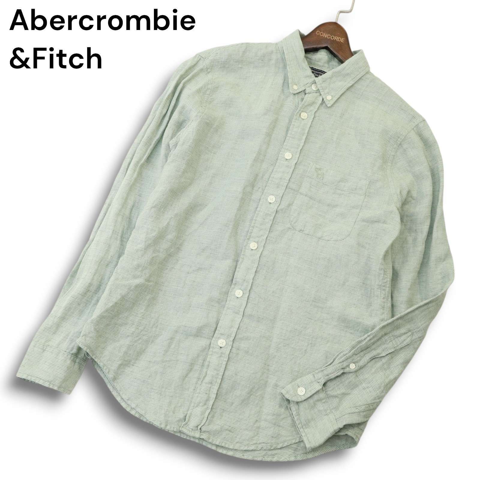 Abercrombie & Fitch アバクロ★サマーリネン長袖シャツ 送関込 Abercrombie&Fitch アバクロンビー＆フィッチ 春夏☆ 麻 リネン