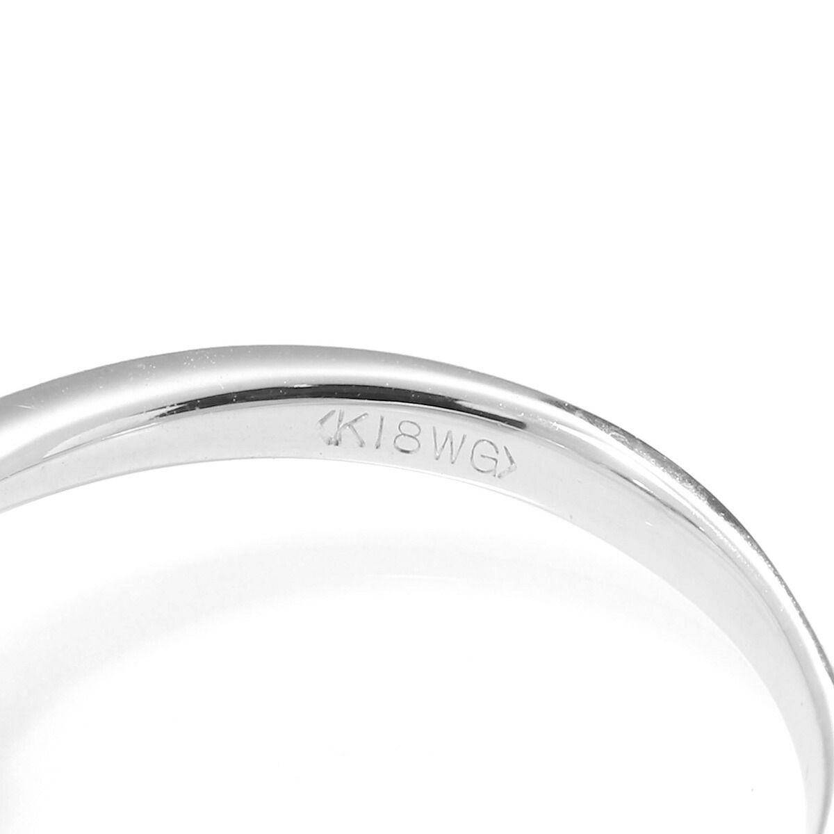 ダイヤモンド ホワイトゴールド K18WG ハートモチーフリング 指輪 5号  