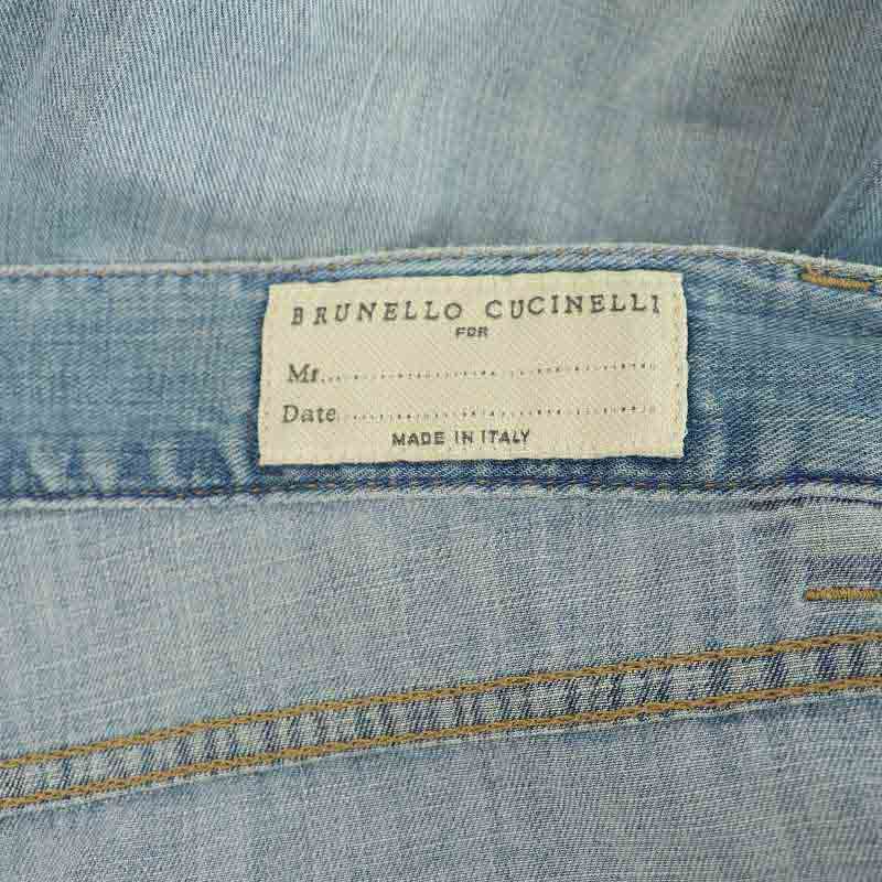 ブルネロクチネリレディスジーンズ　金ボタン ブルネロクチネリ BRUNELLO CUCINELLI LEISUREFIT 加工デニム