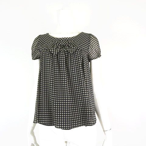 Lois CRAYON/&ellecyギンガムチェックプリントブラウス tops ロイスクレヨン Lois CRAYON トップス ブラウス ギンガムチェック ロゴ