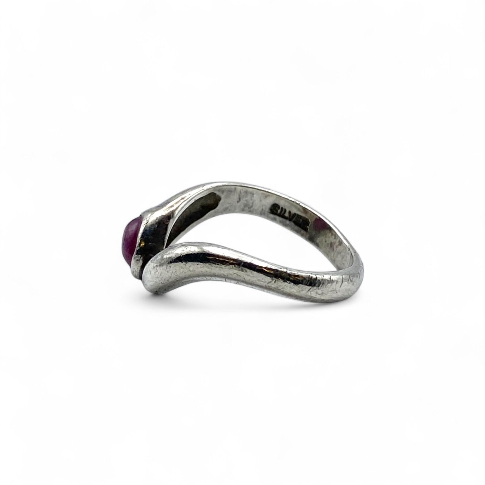 高貴な紫】パープルストーン Silver 刻印 90s Vintage Ring シルバー 