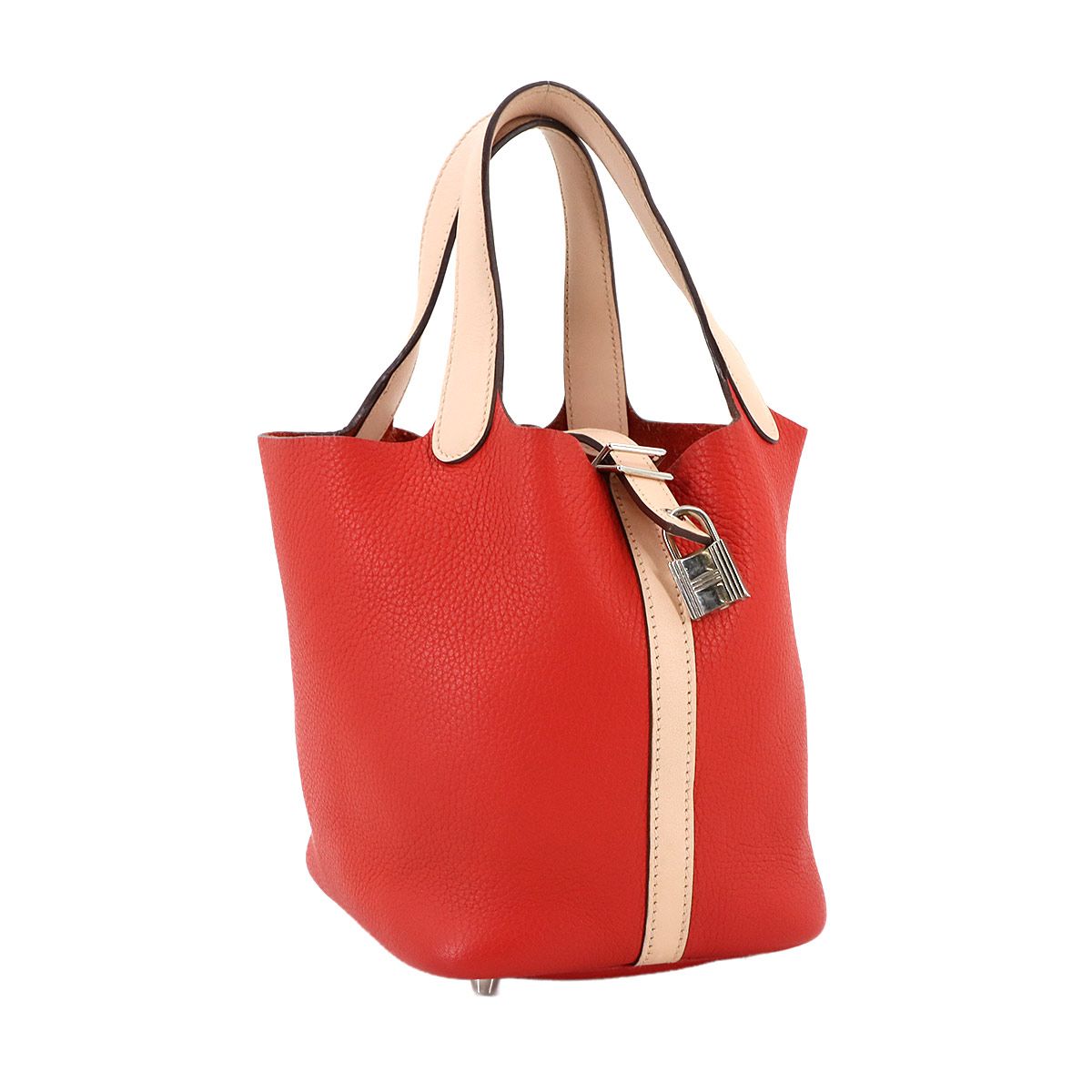 最高峰【HERMES】ピコタンロックMM ルージュトマト ハンドバッグ HERMES 【美品】HERMES／エルメス ピコタンロックMM トリヨン