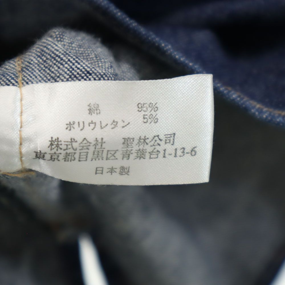 ブルーブルー 日本製 長袖 バンドカラー デニムシャツ 2 BLUE