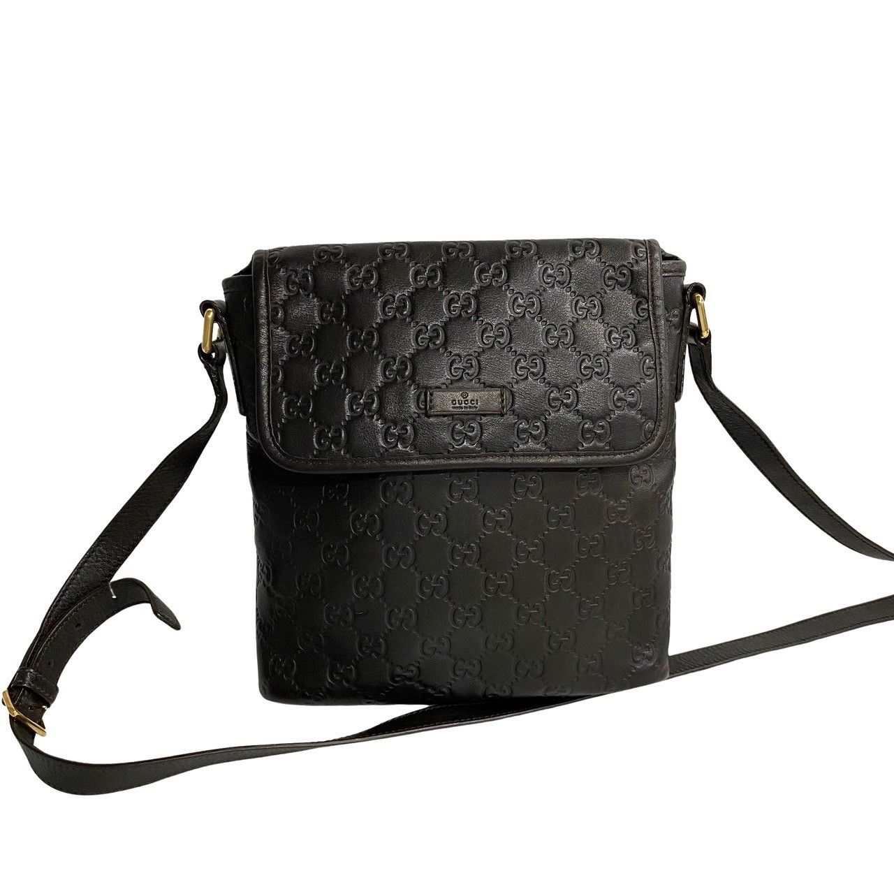 GUCCI グッチショルダーバッグサコッシュシマレザーバッグ財布2点