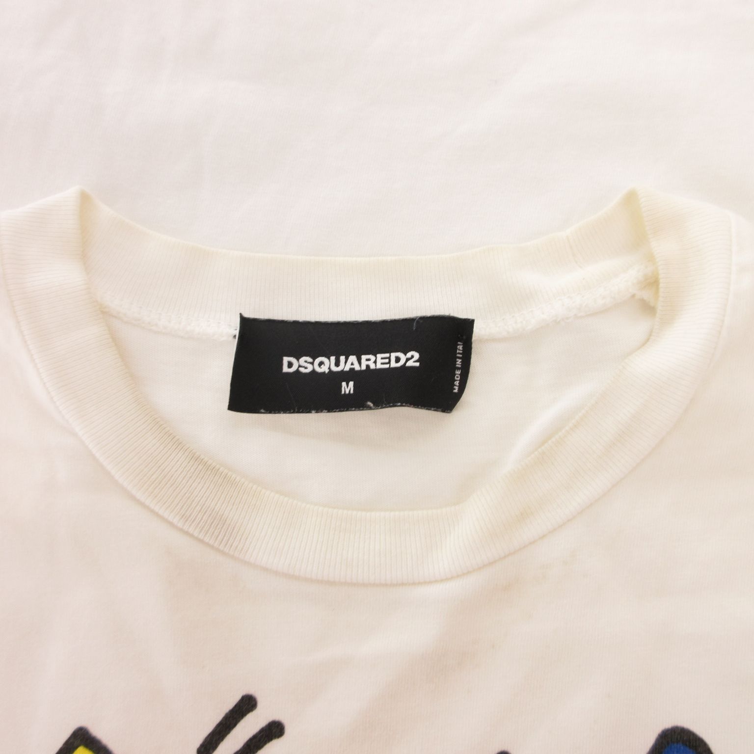 DSQUARED2 テニスロゴ プリント 半袖 Tシャツ DSQUARED2 ディースク ロゴプリント半袖Tシャツカットソー