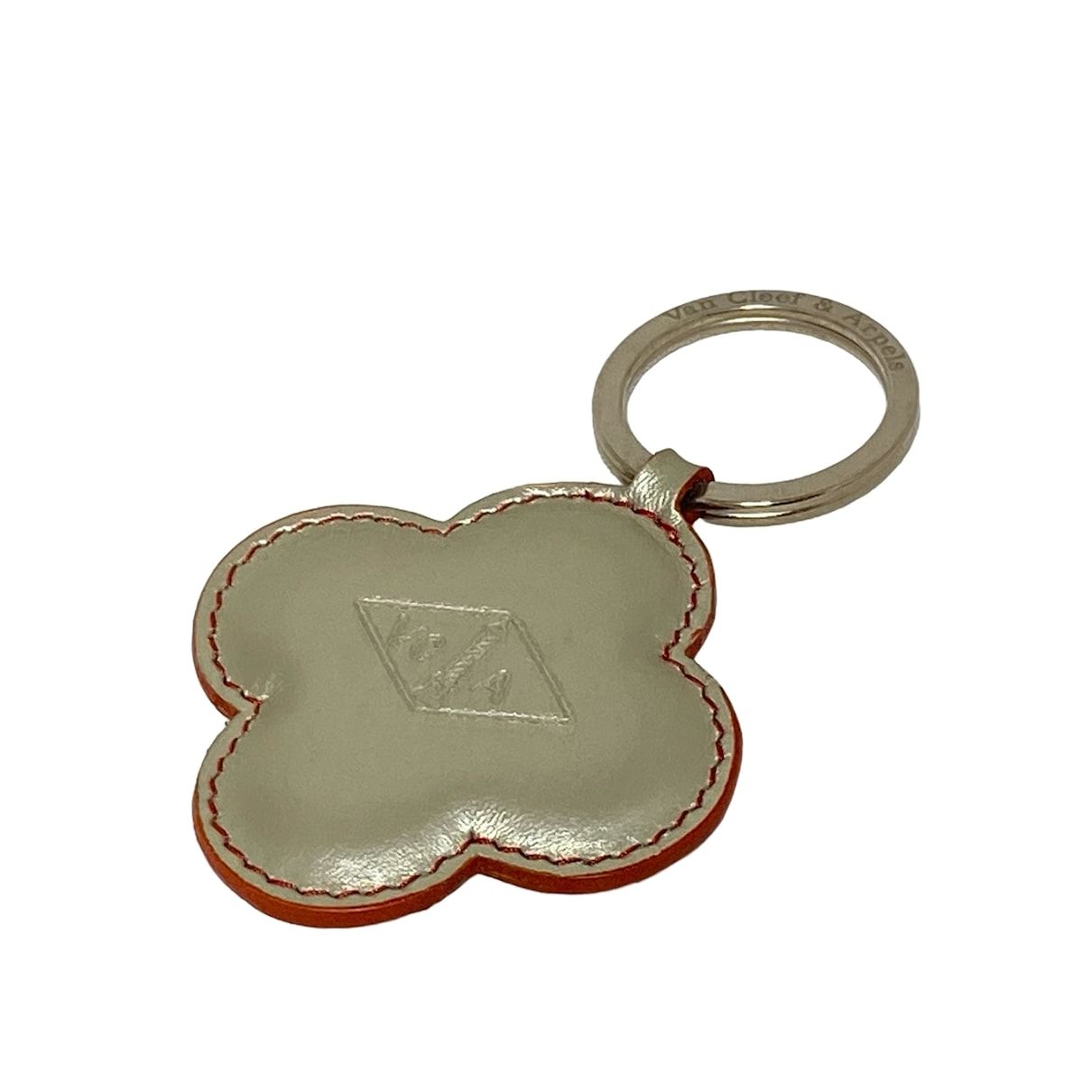 VanCleef - Arpels ヴァンクリーフ-アーペル キーホルダー チャーム - ゴールド×シルバー レザー