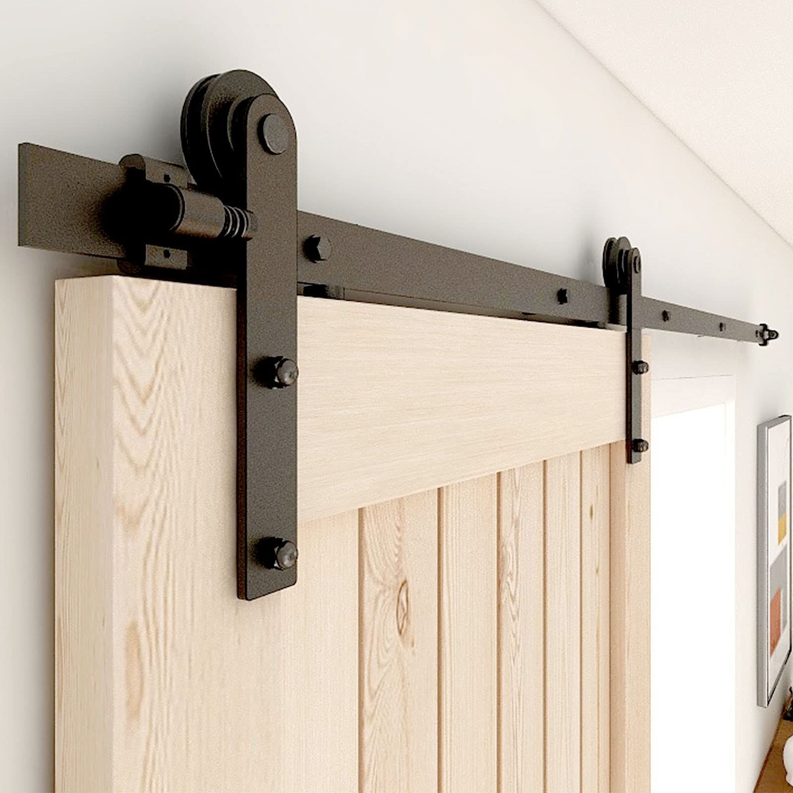 在庫セール CCJH 5FT|1.53m レトロスチール引き戸 レール吊り引き戸レール金具吊り扉引戸diy建具シングル木製バーンドア用