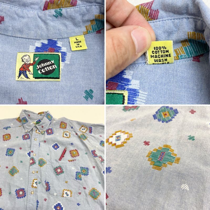 US古着 USA製 ジョニーコットン Johnny Cotton シャンブレー