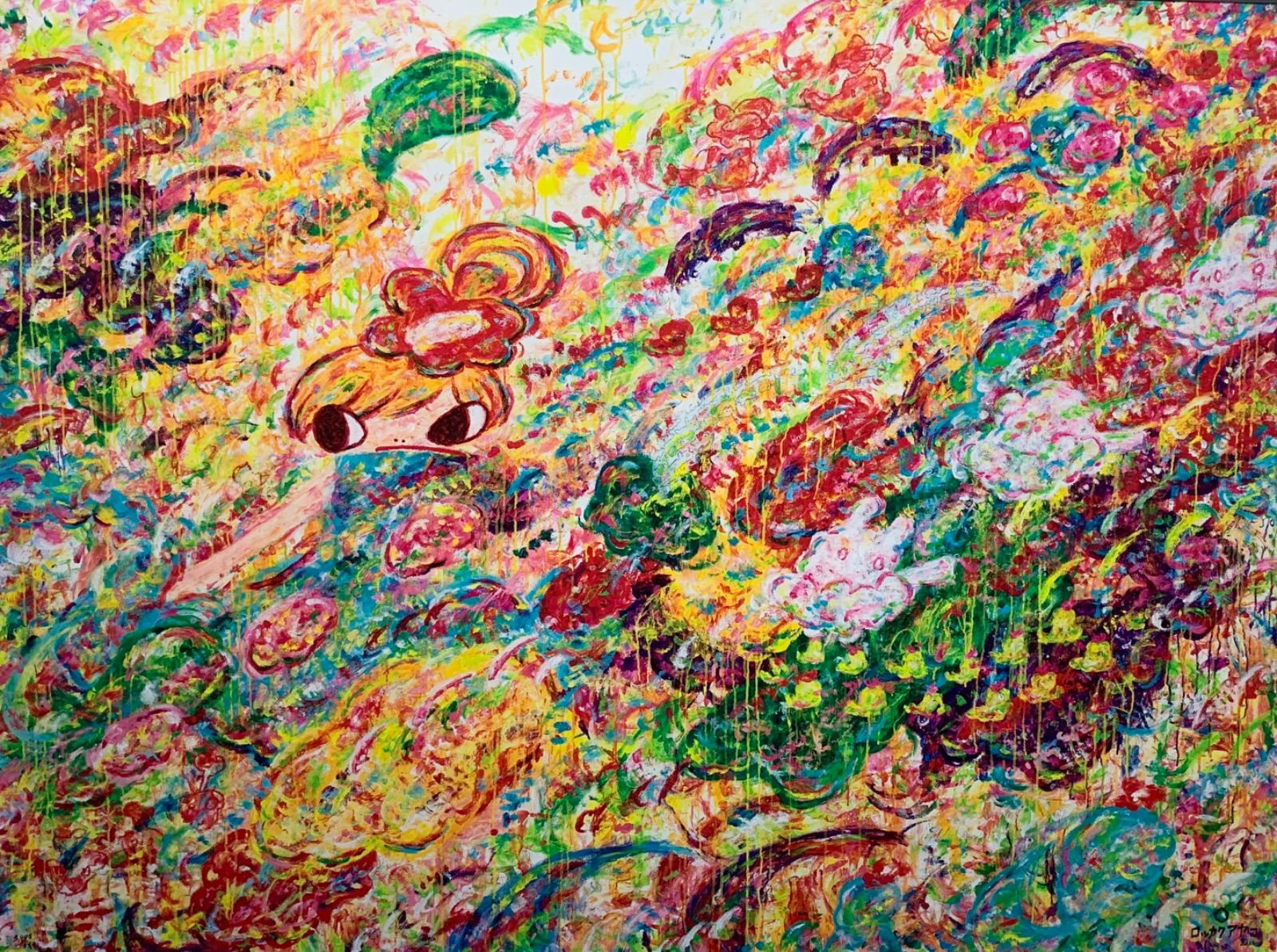 ロッカクアヤコ ダンボール 特大アート作品 サイン有り ロッカクアヤコ