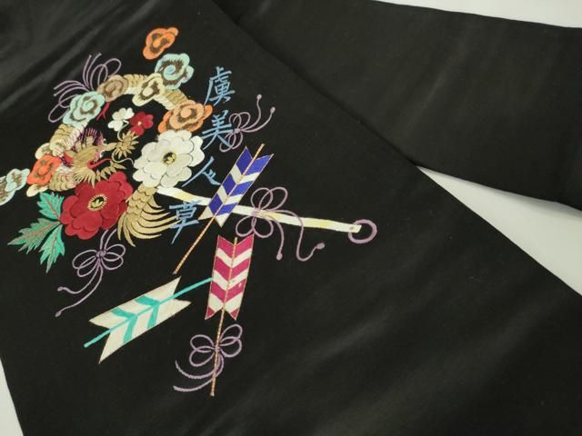 平和屋本店□極上 アンティーク 大正ロマン 九寸名古屋帯 総手刺繍 龍  