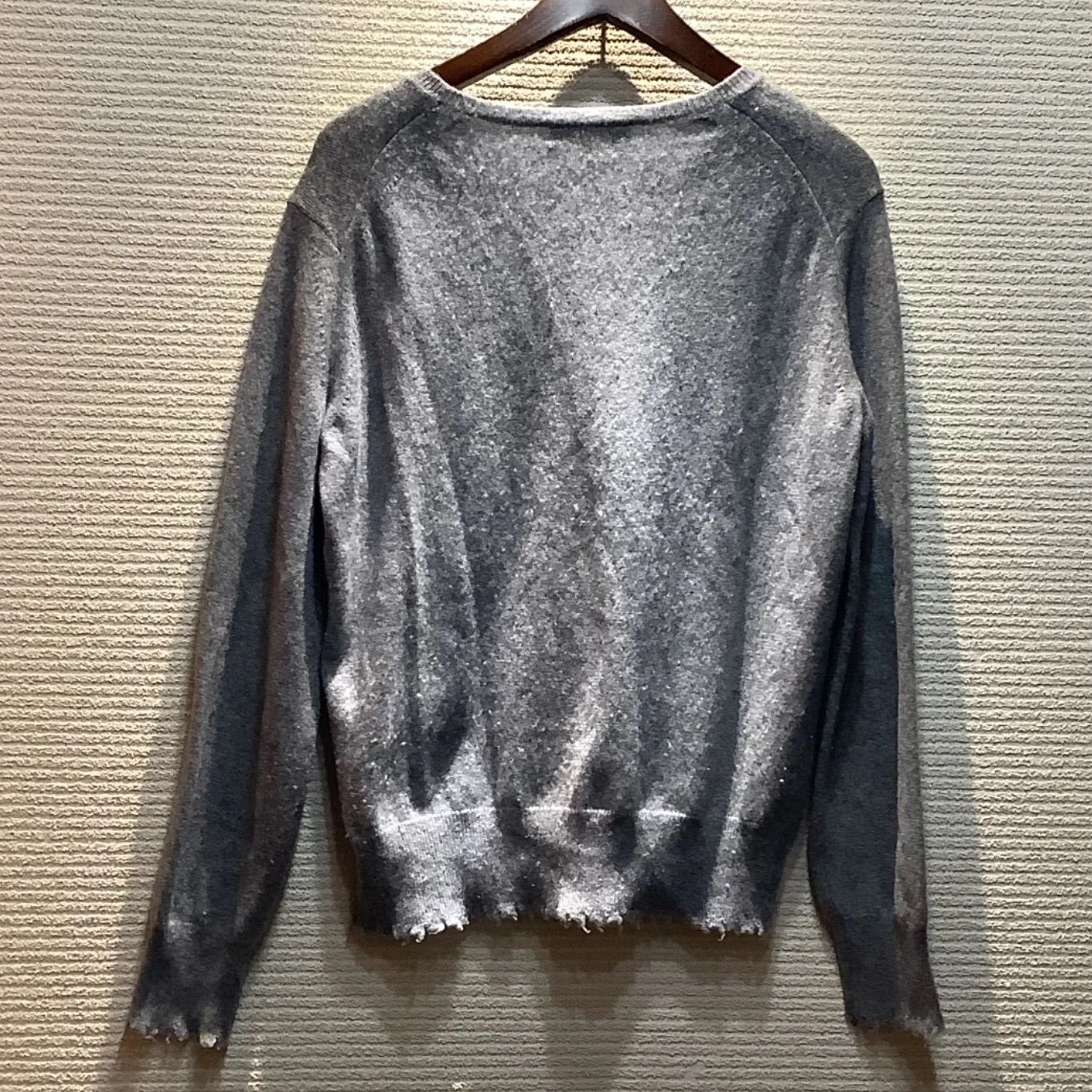 Drawer カシミヤ100% Ｖネック フリンジ ニット グリーン Pringle - プリングル カシミヤ100% 長袖 ニット S グリーン系 Pringle