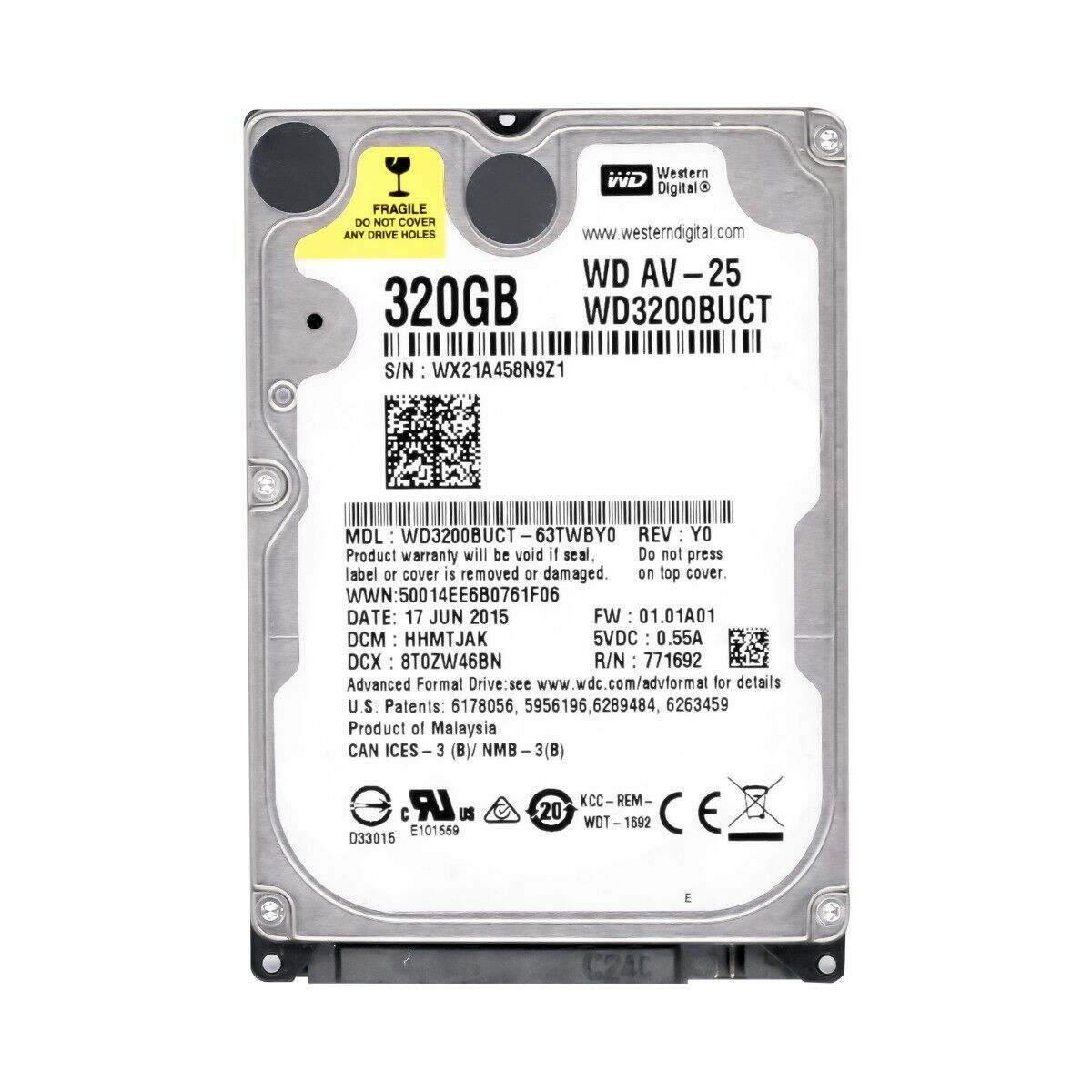 WESTERN DIGITAL AV-25 WD3200BUCT 320GB 5400U|min 16MB CACHE SATA II 2.5