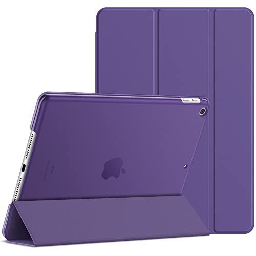 パープル JEDirect iPad 9.7インチ (第6/5世代用) ケース PUレザー 三つ折スタンド オートスリープ機能 (パープル)