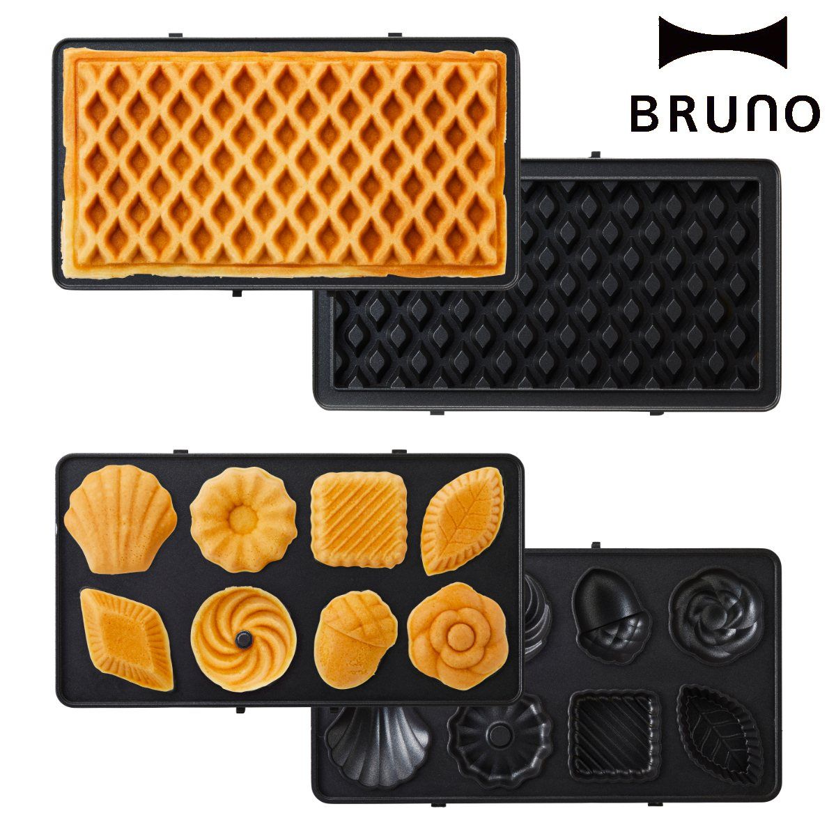 生活家電 BRUNO グリルサンドメーカー ダブル用プレート ワッフル