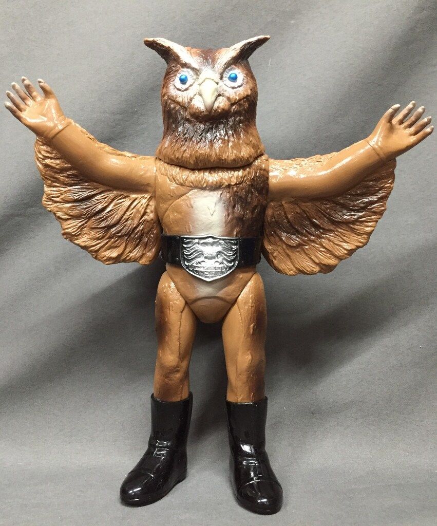 東映レトロソフビコレクション フクロウ男（新色蛍光）+ミニフィギュア メディコム・トイ 東映レトロソフビコレクション 2024 仮面ライダー