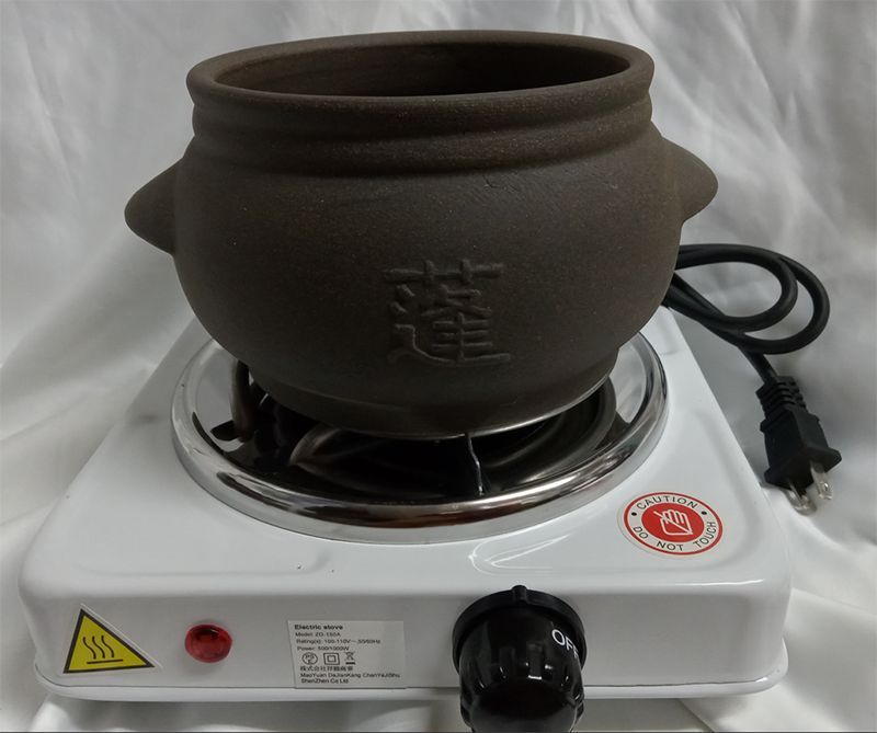 よもぎ蒸し蒸し黄土壺と電気コンロセット