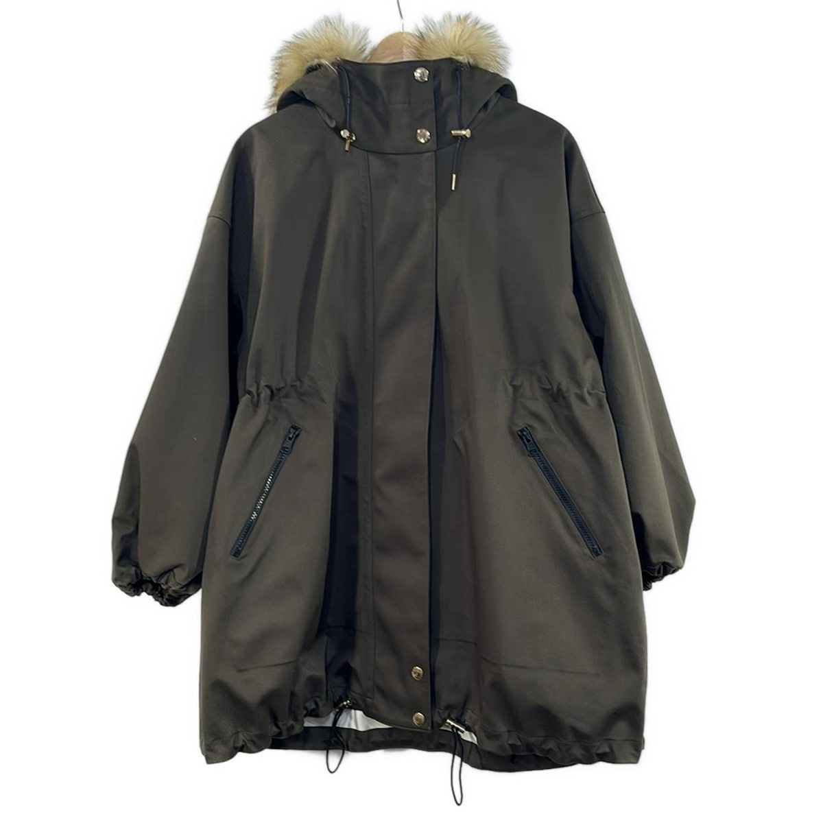 MACKINTOSH マッキントッシュ コート サイズ4 XL レディース - ダークカーキ 長袖|フェイクファー|ジップアップ|ゴム引き|春|秋