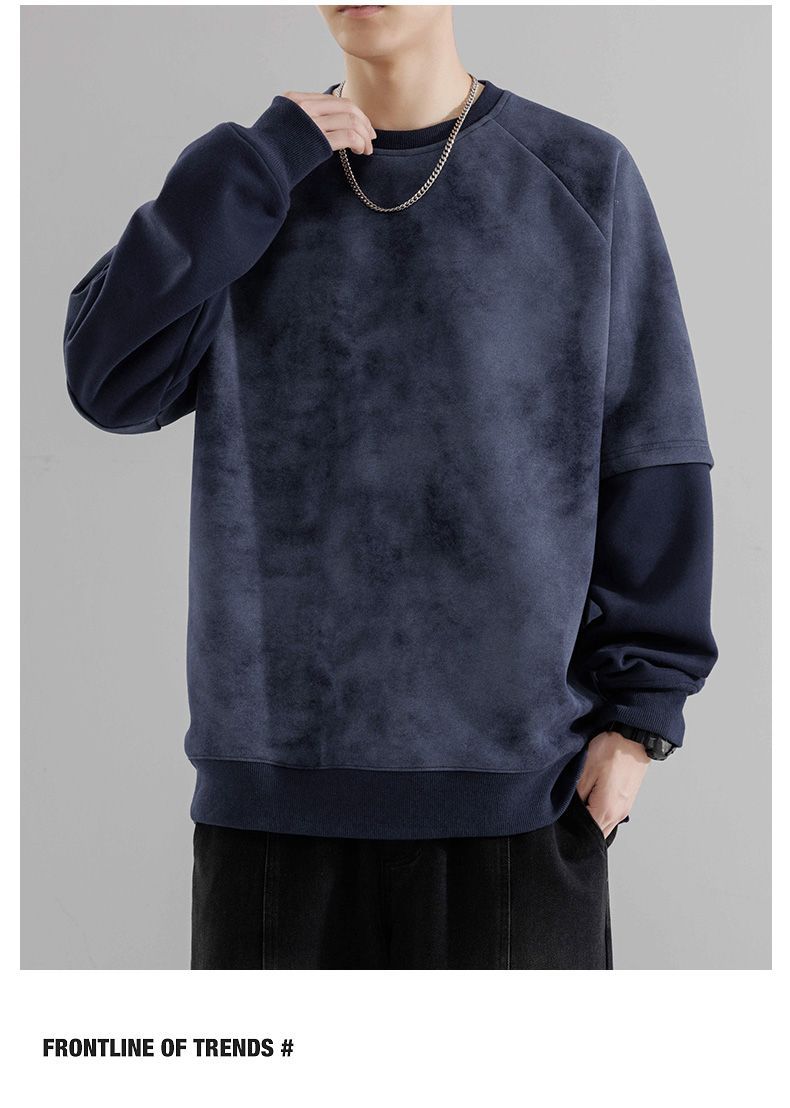 プルオーバー トレーナー メンズ スウェット 長袖Tシャツ 重ね着