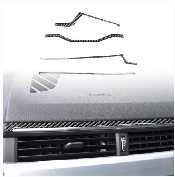 アウディ A4 B9系 2015-2019 右ハンドル 内装インテリアステッカー ダッシュパネルカバー カーボン柄 4点セット