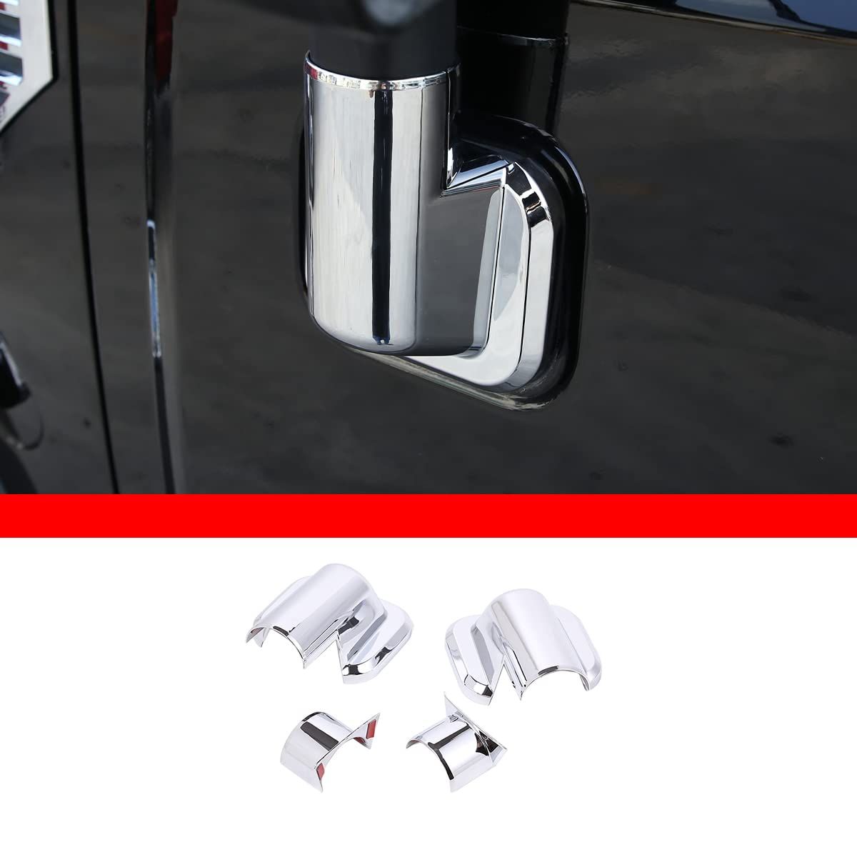 METYOUCAR ハマー H2 2003-2009に適用 車のフロントドアのサイドバックミラーカバー リアビューベーストリム バックサイドミラー装飾トリムカバー 前期 後期に対応 ブライトシルバー