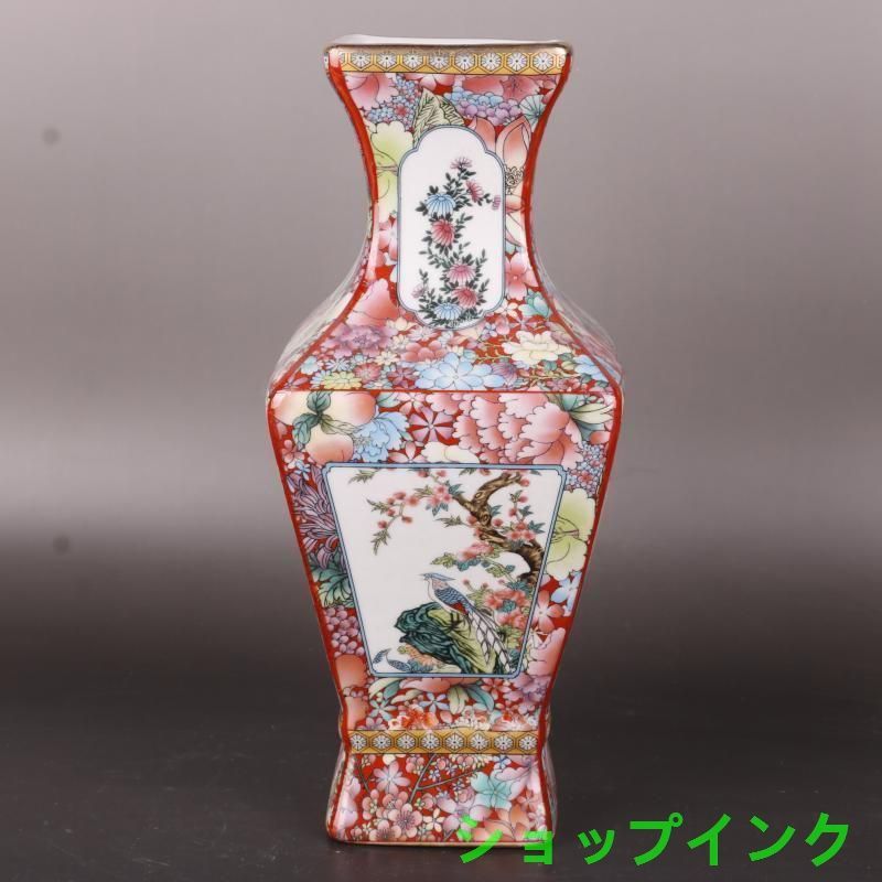 清乾隆蒔金琺瑯彩花鳥六方賞瓶  景徳鎮 陶磁器 装飾品 現代工芸品 美術品 置物 清乾隆琺瑯彩蒔金花鳥花瓶 景徳鎮 陶磁器 装飾品 現代工芸品